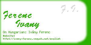 ferenc ivany business card